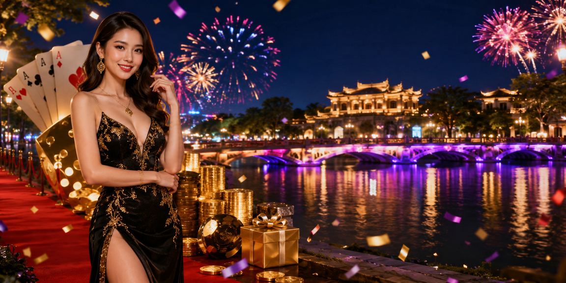 Người chơi tham gia trò chơi bài trong không khí lễ hội đặc trưng tại Huế